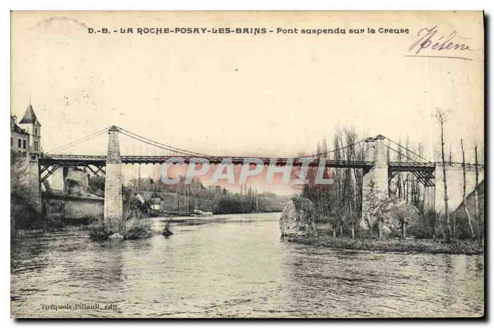 La ROCHE-POSAY-LES-BAINS — Hängebrücke über die Creuse — Verlag: Piquois-Pillaud - Vorderseite
