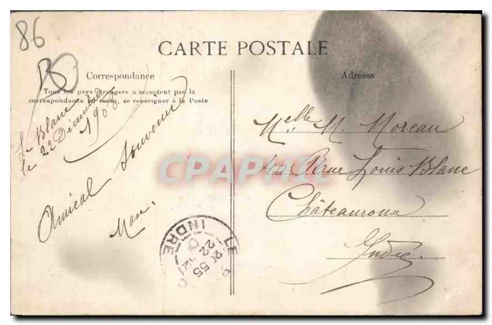 La Roche-Posay-les-Bains (Vienne) — Die Kirchentür — unbekannter Verlag - Rückseite