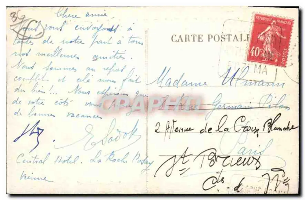 La Roche-Posay-les-Bains — Der Hängebrücke und der Weg nach Preuilly — Verlag Mercant - Rückseite
