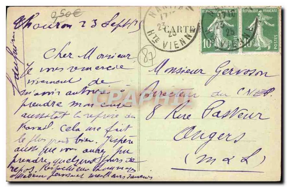 Um THOURON (Haute-Vienne) — Die Cascade am Vincou — Verlag COUTY - Rückseite