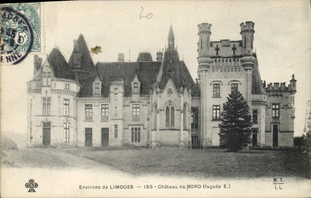 Arredores de LIMOGES — 155 — Castelo de BORD (fachada L.) — M.T. I.L. - Frente