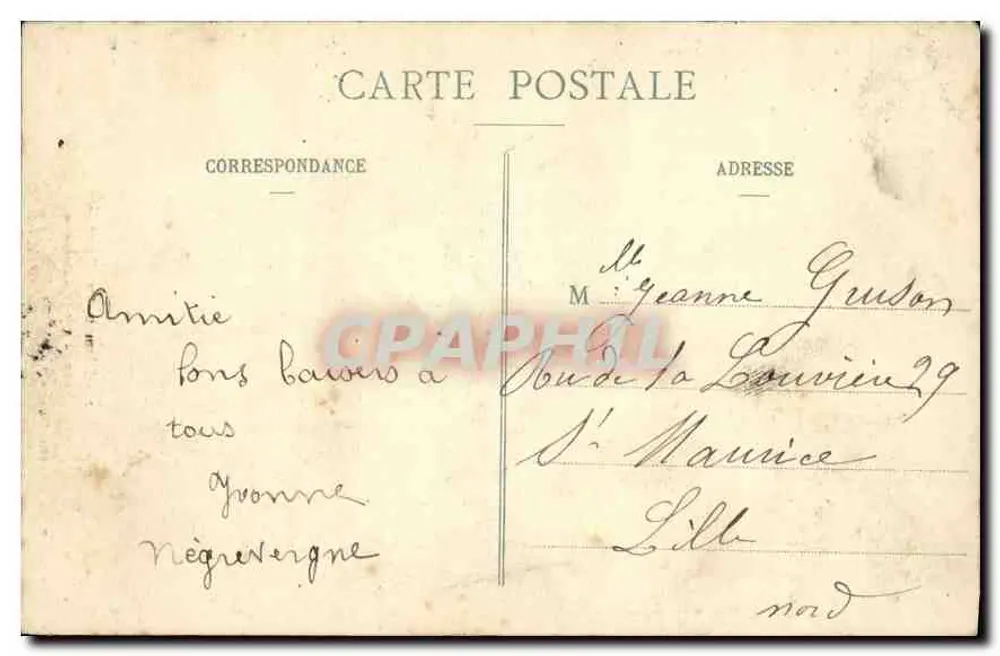 Jeune fille et homme en costume limousin — scène de tendresse — Prosper Batier, phot.-édit., Limoges, n°2 - Verso