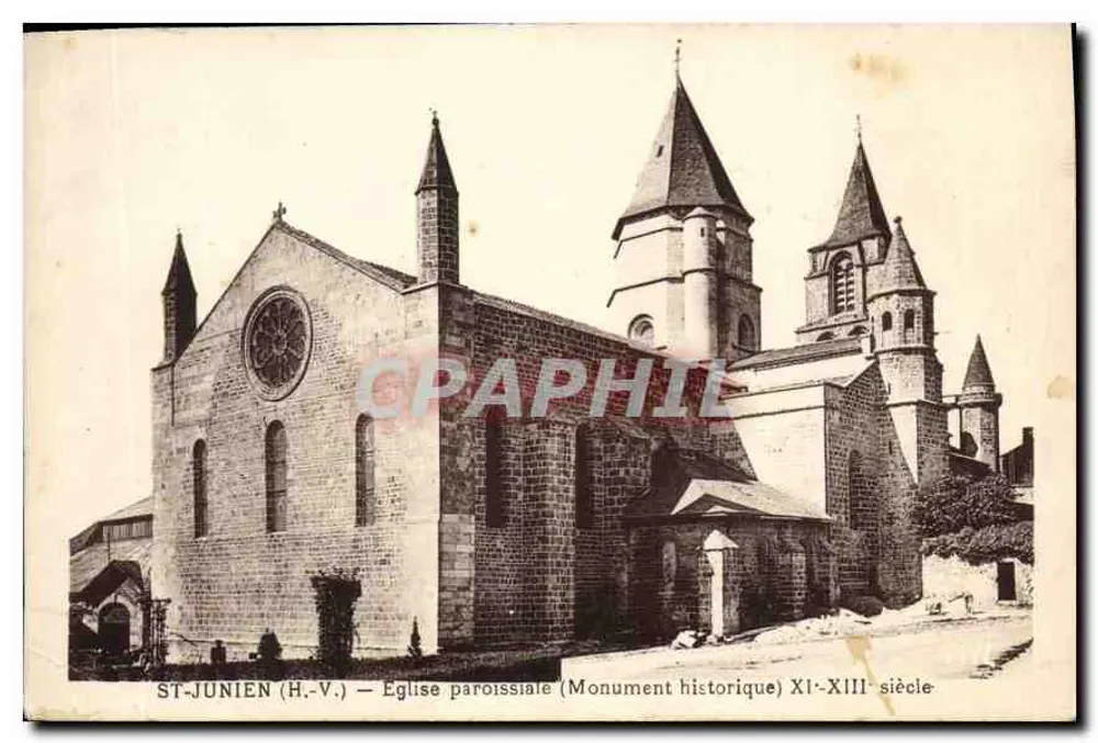 St-Junien (H.-V.) — Pfarrkirche (Historisches Monument) 11.–13. Jahrhundert - Vorderseite