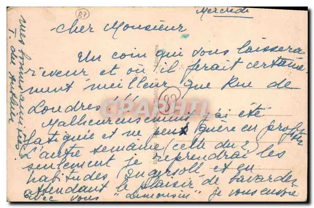 Em Limousin — O Riacho — Ponte rústica - Verso