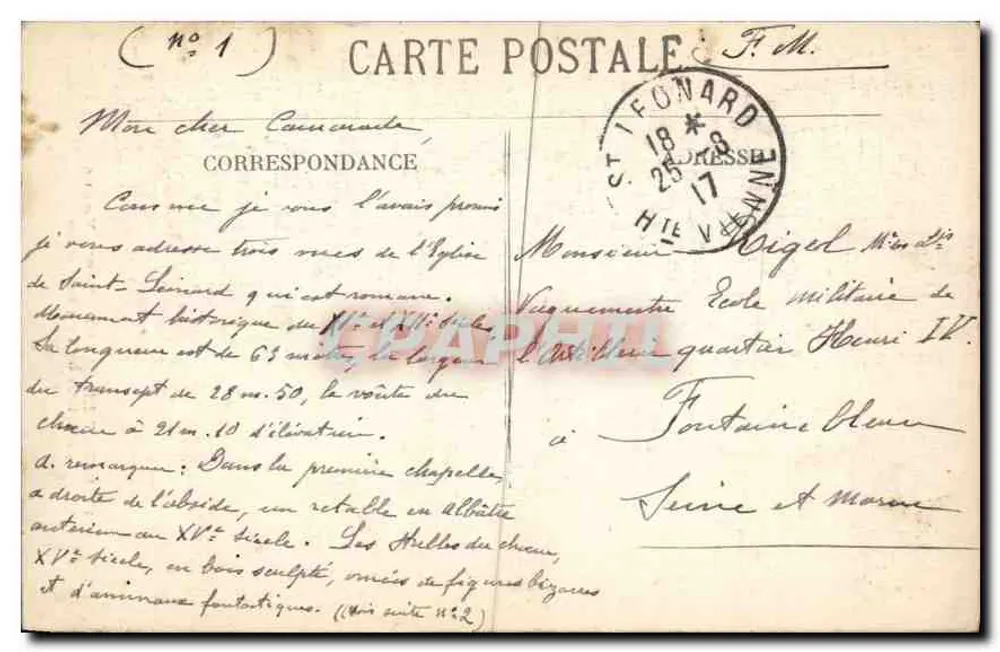 Saint-Léonard (Haute-Vienne) — Interno della chiesa (1603) — Carta postale n°17 - Verso