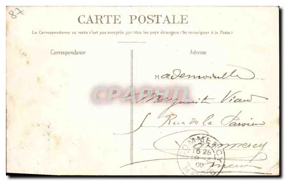 Limousin — Château de Bord — Nouvelles Galeries, Limoges - Verso