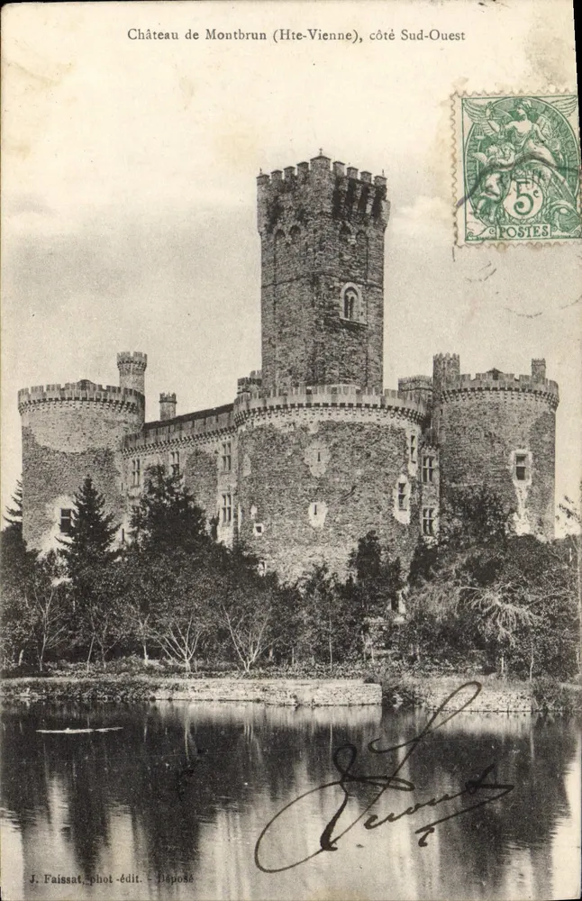 Schloss Montbrun (Haut-Vienne), Südwestseite — J. Faissat, phot.-edit. — Deposited - Vorderseite