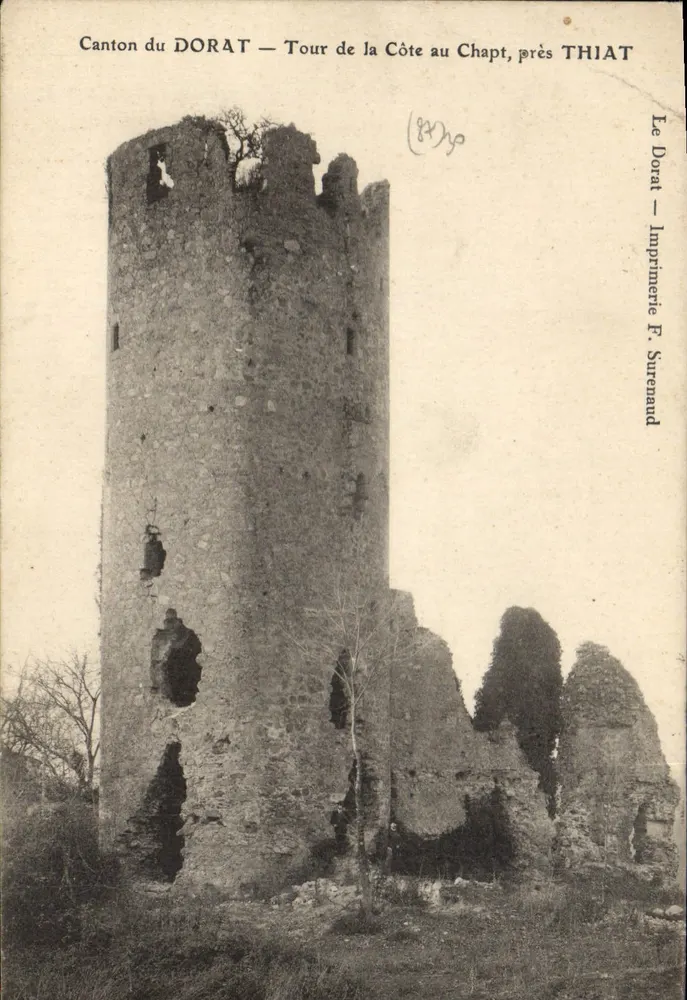 Turm der Côte au Chapt, in der Nähe von Thiat — Canton du Dorat — Imprimerie F. Surenand - Vorderseite