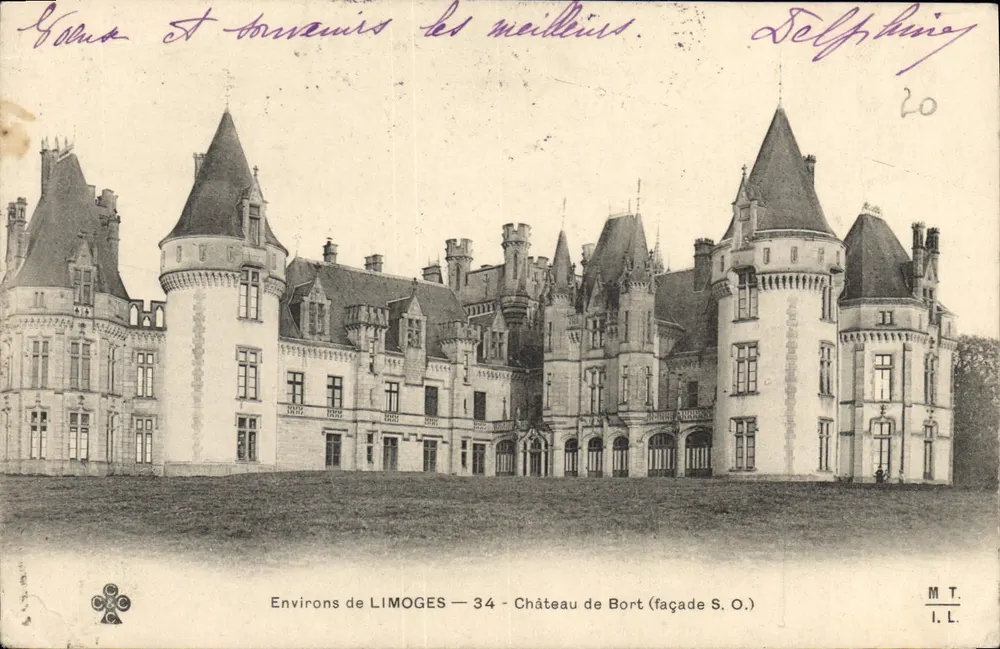 Environs de LIMOGES — 34 — Château de Bort (façade S.O.) — I. L. (éditeur) - Frente