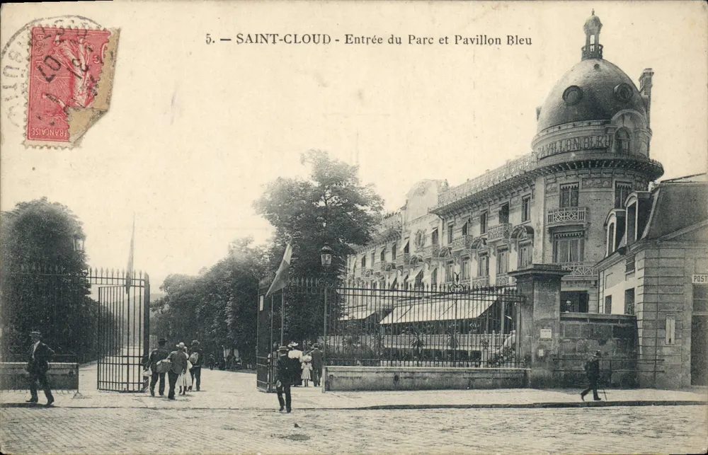 Saint-Cloud — Entrada do Parque e Pavilhão Azul — Editor desconhecido, n°5 - Frente