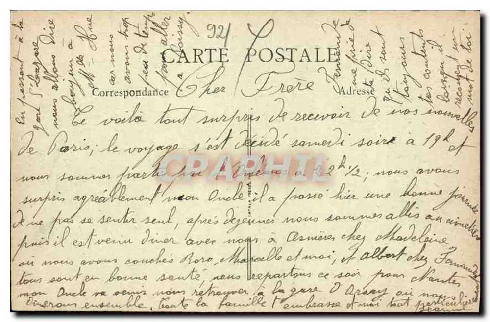 Asnières - Castelo Pouget — Conjunto do Parque — B. F. 262 - Verso