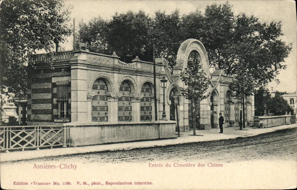 Eingang zum Hunde Friedhof — Asnières-Clichy — Edition Trianon, Nr. 1196 - Vorderseite