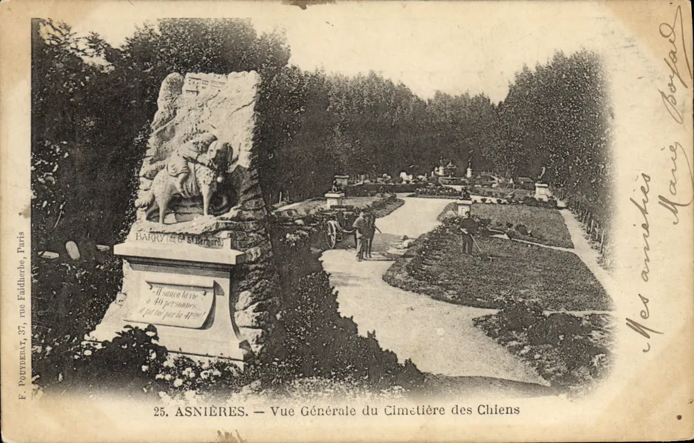 Asnières — Allgemeiner Blick auf den Tierfriedhof — F. POUYDERAL, Paris - Vorderseite