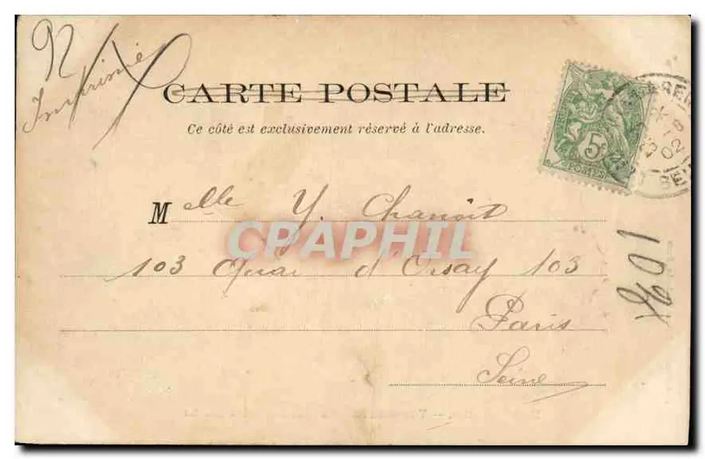 Asnières — Allgemeiner Blick auf den Tierfriedhof — F. POUYDERAL, Paris - Rückseite