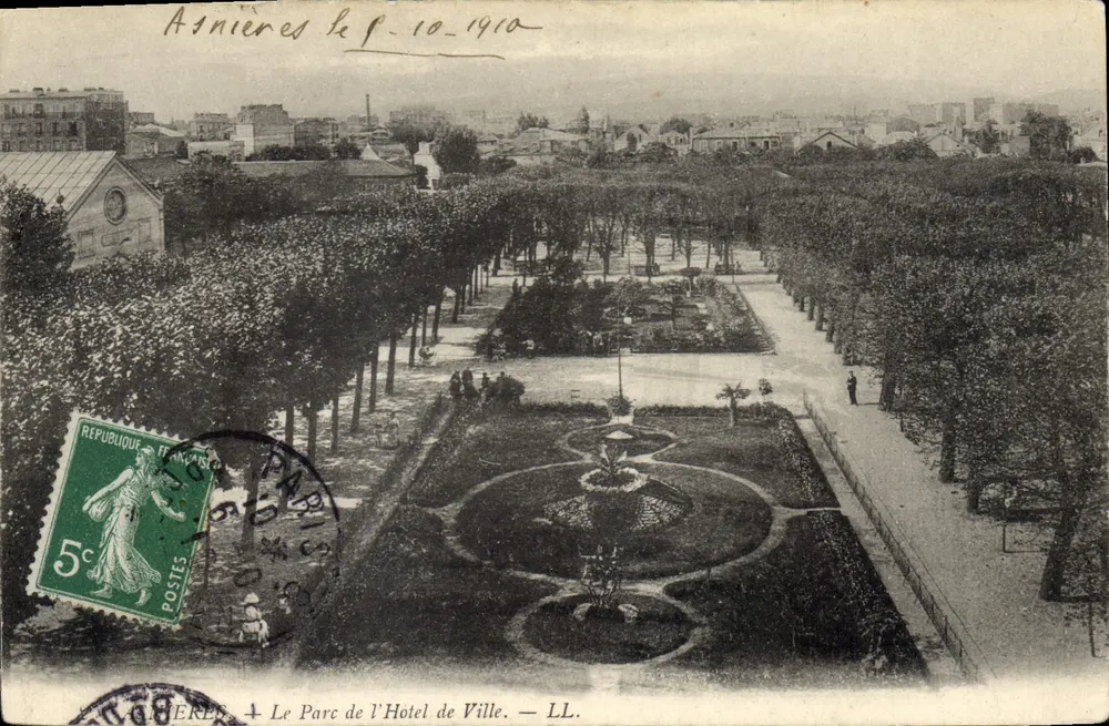 Asnières Le Parc de l'Hôtel de Ville — LL. — Verlag LL, Seriennummer nicht sichtbar - Vorderseite