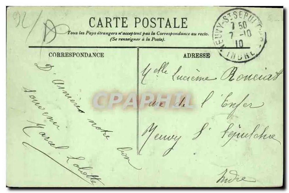 Asnières Le Parc de l'Hôtel de Ville — LL. — Verlag LL, Seriennummer nicht sichtbar - Rückseite