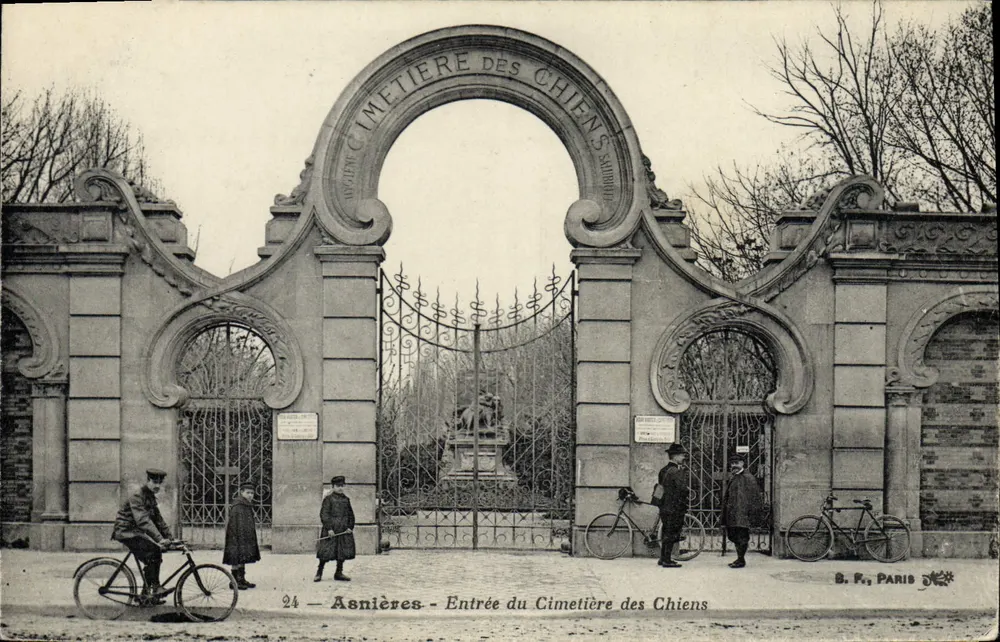 Asnières — Eingang zum Cimetière des Chiens — B. F., Paris, n°24 - Vorderseite
