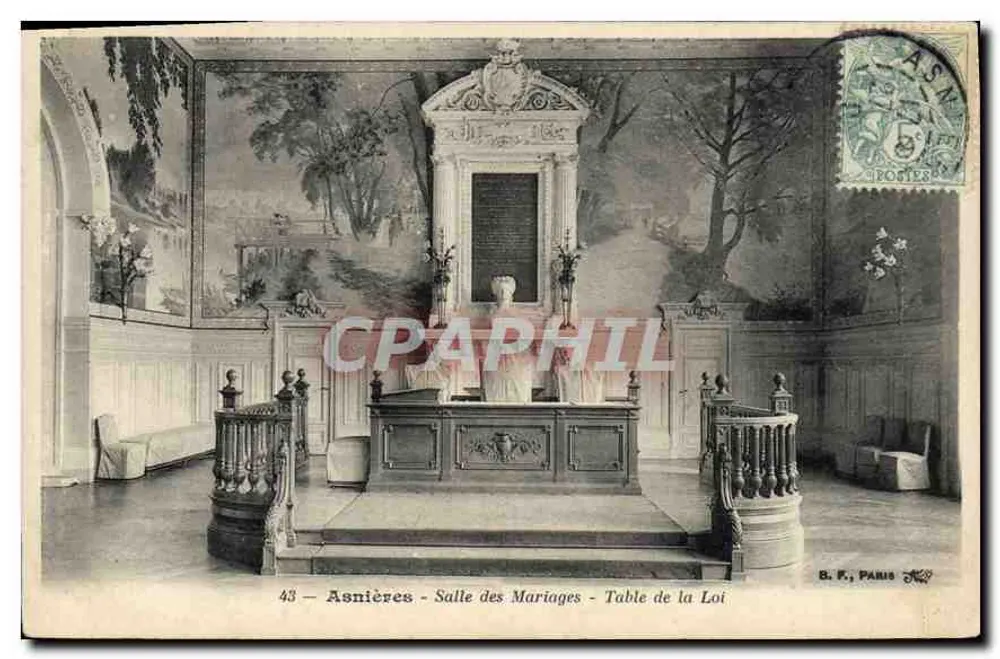 Asnières - Trauungssaal - Tafel des Gesetzes — B. F., Paris, n°43 - Vorderseite