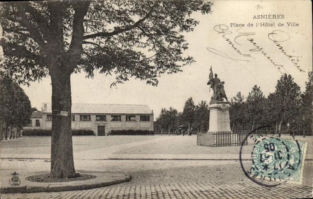 Asnières — Place de l'Hôtel de Ville — unbekannter Verlag - Vorderseite
