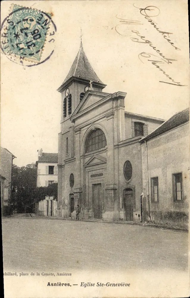 Asnières — Igreja de Santa Geneviève — editor PantoGR-Phototype Davignon, Le Nancy - Frente