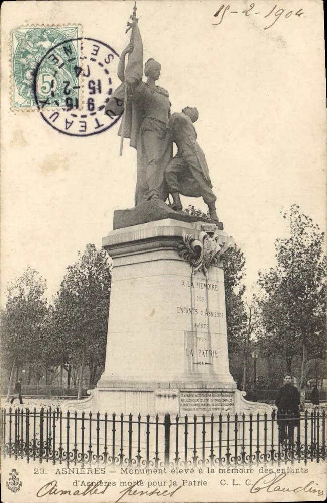 Asnières — Denkmal für die Kinder, die für das Vaterland gestorben sind — C. L. C. Claudin - Vorderseite