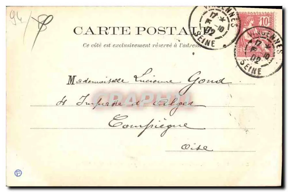 Vincennes — Innenansicht des Forts. Die Quartierarbeit — Foto Bonnset, Verlag F. Ponychiat, Paris, Nr. 39 - Rückseite