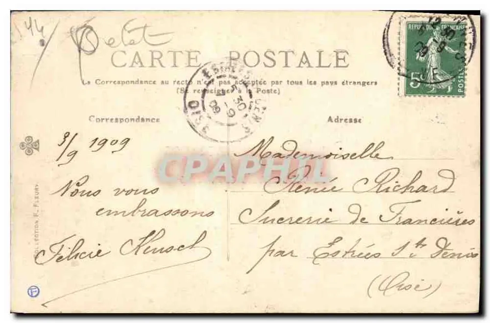 Du Bois de Vincennes — Blumen — Verlag: Coll. Editions F. Paturet - Rückseite