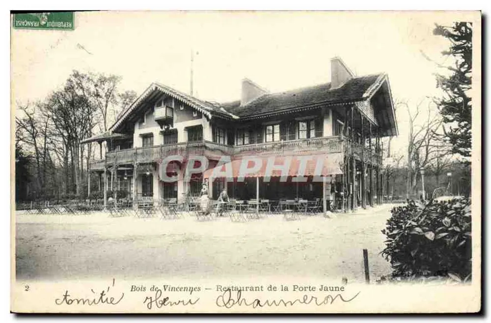 Bois de Vincennes — Restaurant de la Porte Jaune — Verlag: Graphphil - Vorderseite