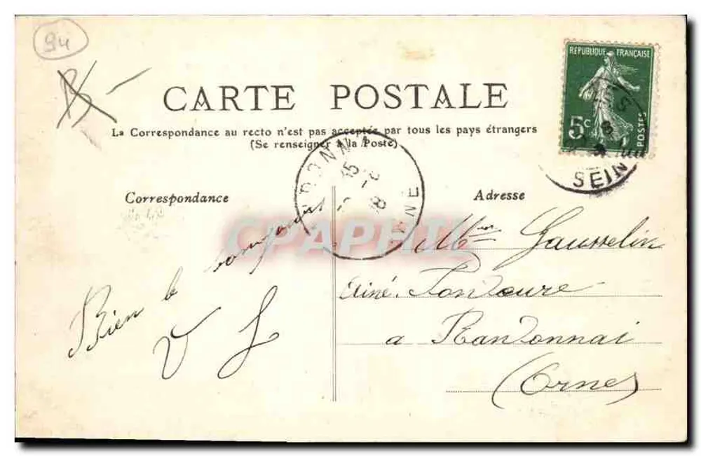 Wald von Vincennes — Lager Saint-Maur — Verlag: S.D. (Nr. 50) - Rückseite