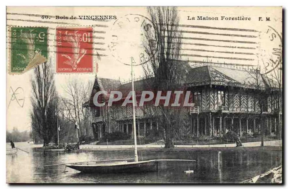 Bois de Vincennes — A Casa Florestal — E. Malecuit, fot. edit., Paris - Frente