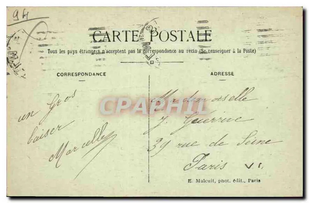 Bois de Vincennes — A Casa Florestal — E. Malecuit, fot. edit., Paris - Verso