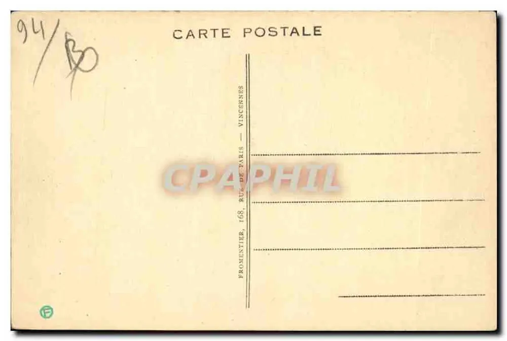 Nossa Senhora de Vincennes — editor Frontonier, n° 94/130 - Verso