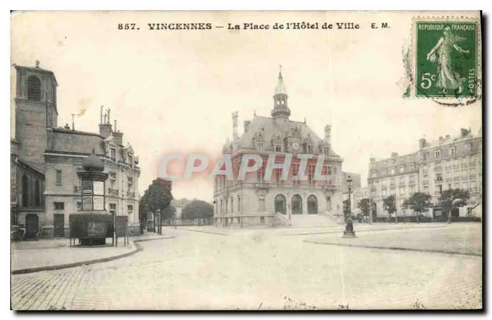 Vincennes — Der Place de l'Hôtel de Ville — E.M. n°857 - Vorderseite