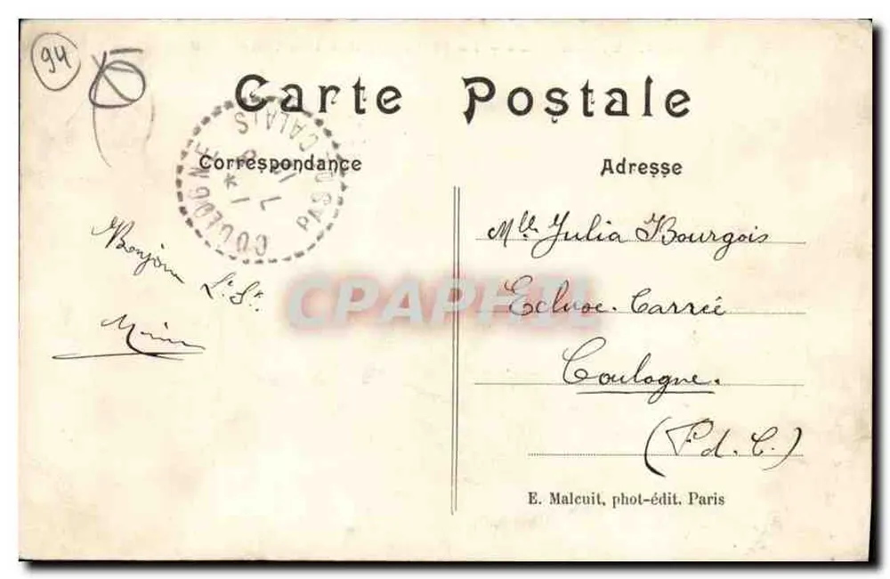 Vincennes — Der Place de l'Hôtel de Ville — E.M. n°857 - Rückseite