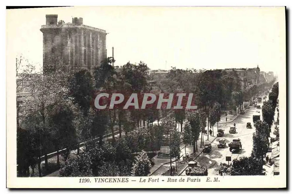 Vincennes — El Fuerte — Calle de París — E.M. n°1190 - Anverso