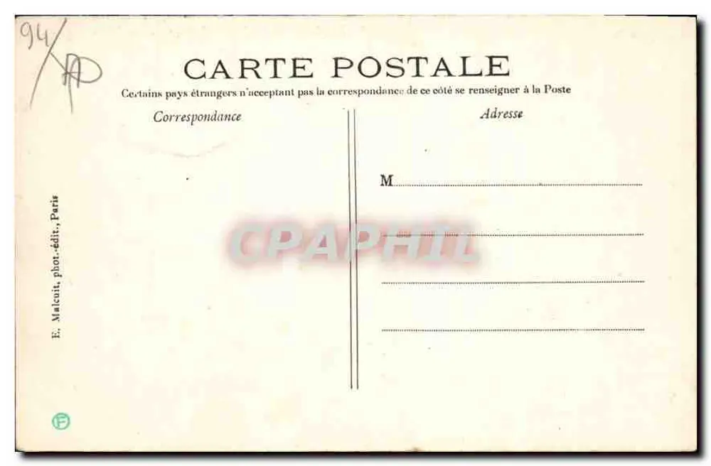 Vincennes — Vista Geral — E.M. n°277 - Verso
