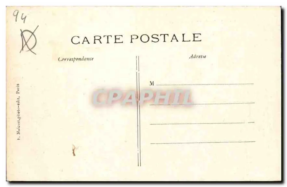 Floresta de Vincennes — A Casa Florestal — E.M. - Verso