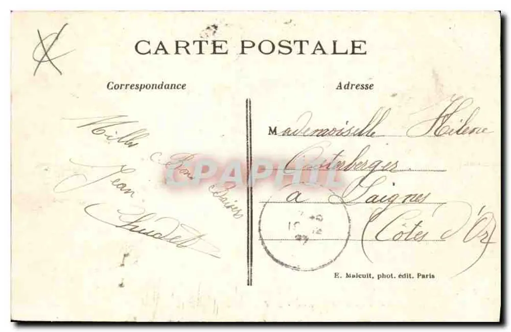 Vincennes — Um canto do Cours Marigny — E. Malcuit, fot. edit. Paris - Verso
