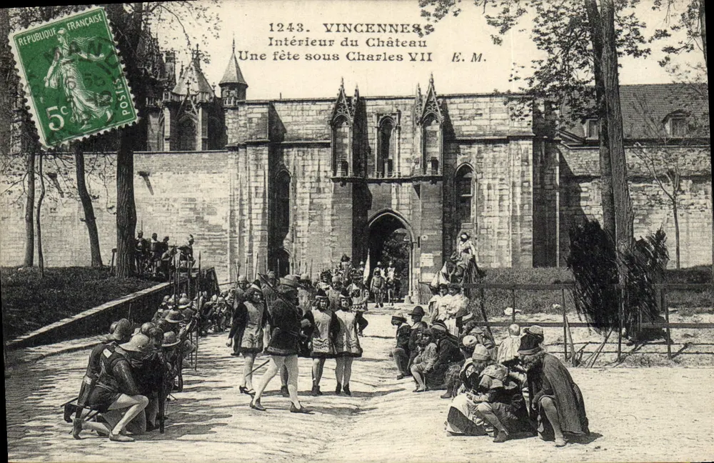 Vincennes — Innenraum des Schlosses, eine Feier unter Charles VII — E.M. n°1243 - Vorderseite
