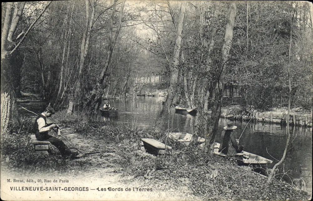 Villeneuve-Saint-Georges — Die Ufer des Yerres — M. Burat, Verlag, 40, Rue de Paris - Vorderseite