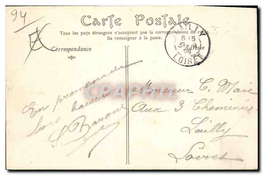 Villeneuve-Saint-Georges — Der Hängebrücke — Lib. Pap. J. Damont - Rückseite