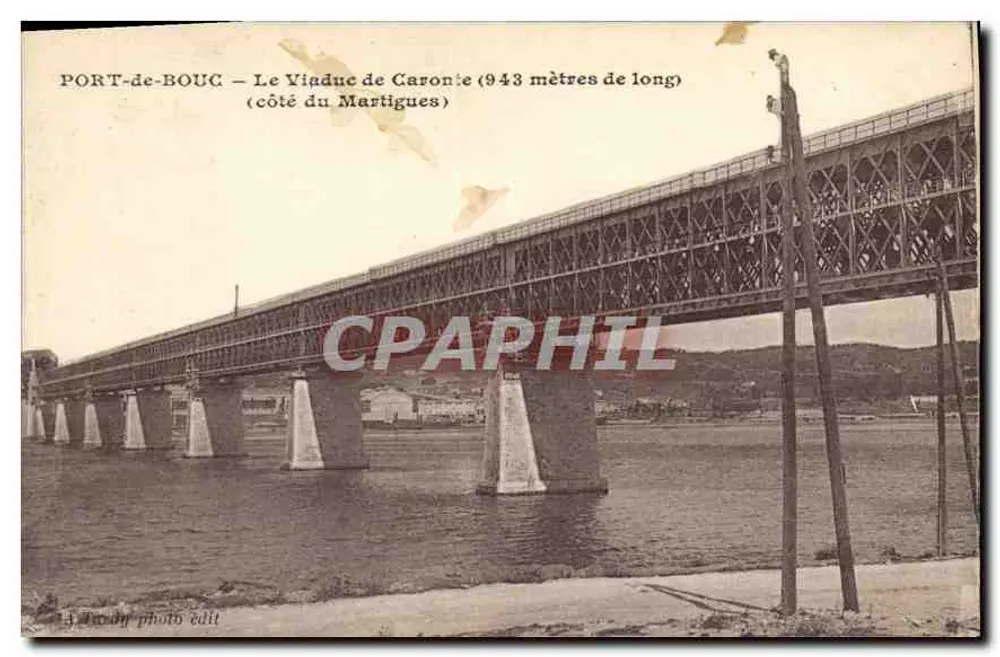 Port-de-Bouc — O Viaduto de Caronte (943 metros de comprimento) — A. Davy photo edit - Frente