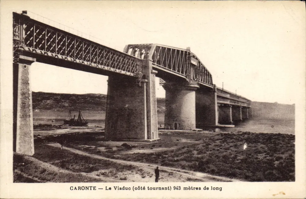 Caronte — O Viaduto (lado curva) 943 metros de comprimento — A. Tarby, fot.édit., 40, Quai du Port, Marseille - Frente