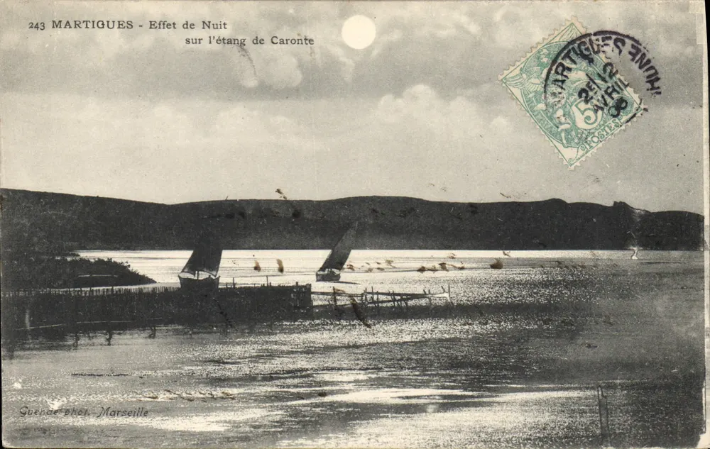 Martigues - Nacht-Effekt am Caronte-See — Squeende-phot. Marseille, Nr. 243 - Vorderseite