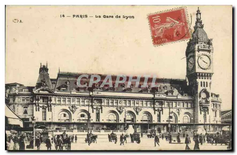Paris — A Estação de Lyon — editor A. (n°14) - Frente