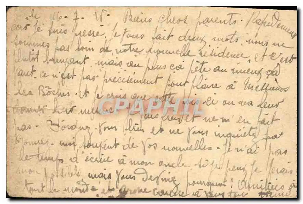 Militärische Ansichtskarte — Armee-Korps, Regiment, Bataillon — Ad. Kz. Paris - Rückseite