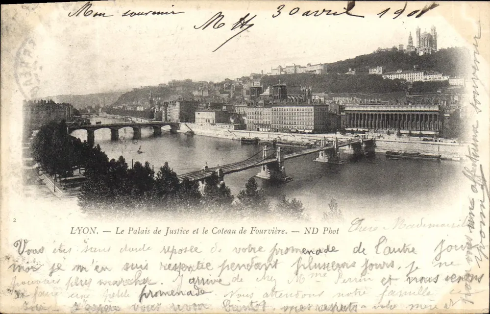 LYON — Das Justizpalast und der Fourvière-Hügel — ND Pbot - Vorderseite