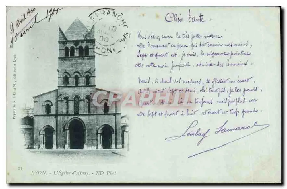 LYON - A Igreja de Ainay - ND Pbol — Papeterie G. BOLAND, Editor em Lyon - Frente