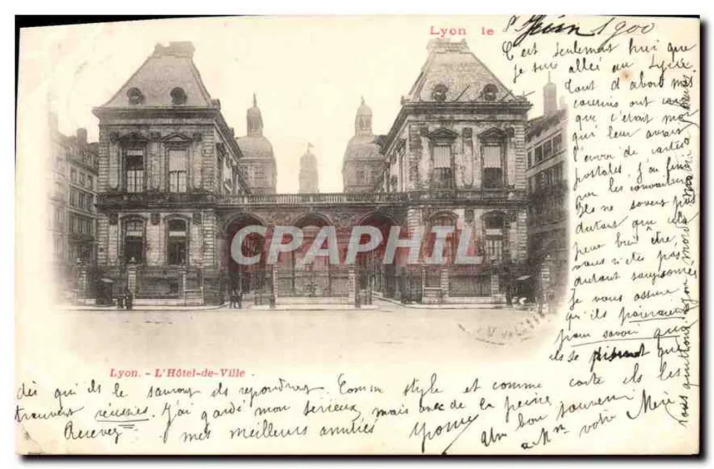 Lyon - O Hotel-de-Ville — vista arquitetônica — editor não visível - Frente