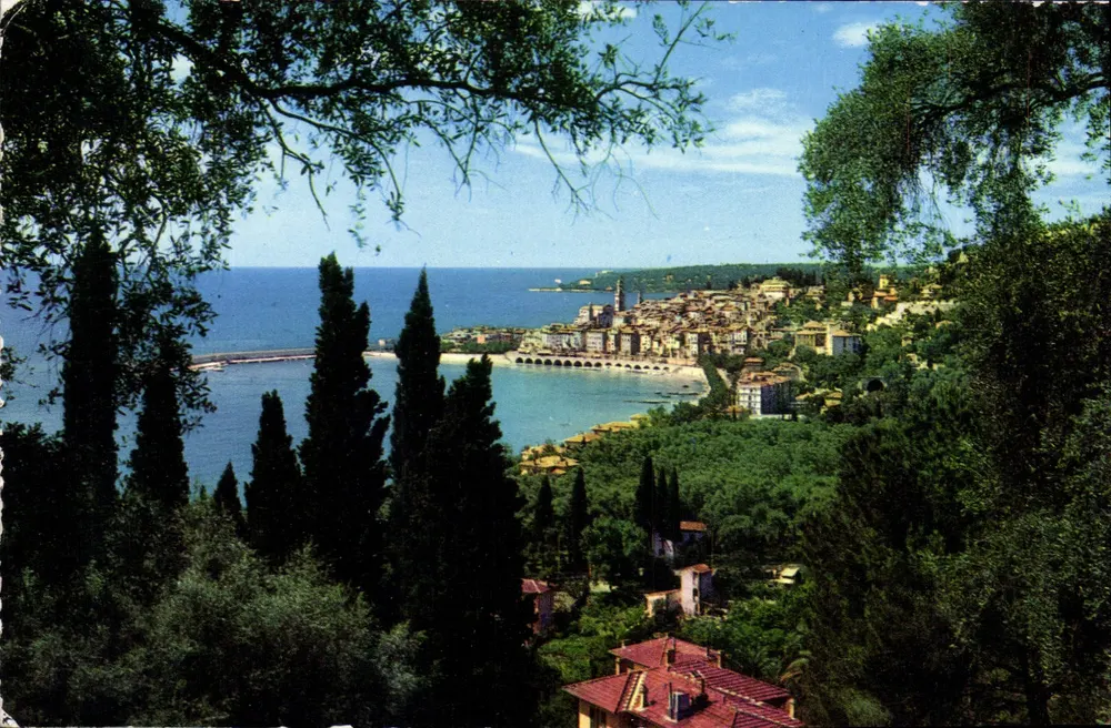 Allgemeiner Blick auf Menton — Côte d'Azur — Verlag A. Lode — N° OF 4 - Vorderseite